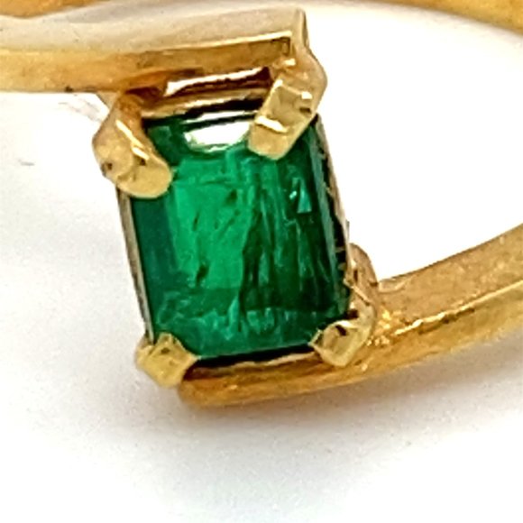 Emerald .80ct Solid 22K Yellow Gold Ring - Picture 9 of 9